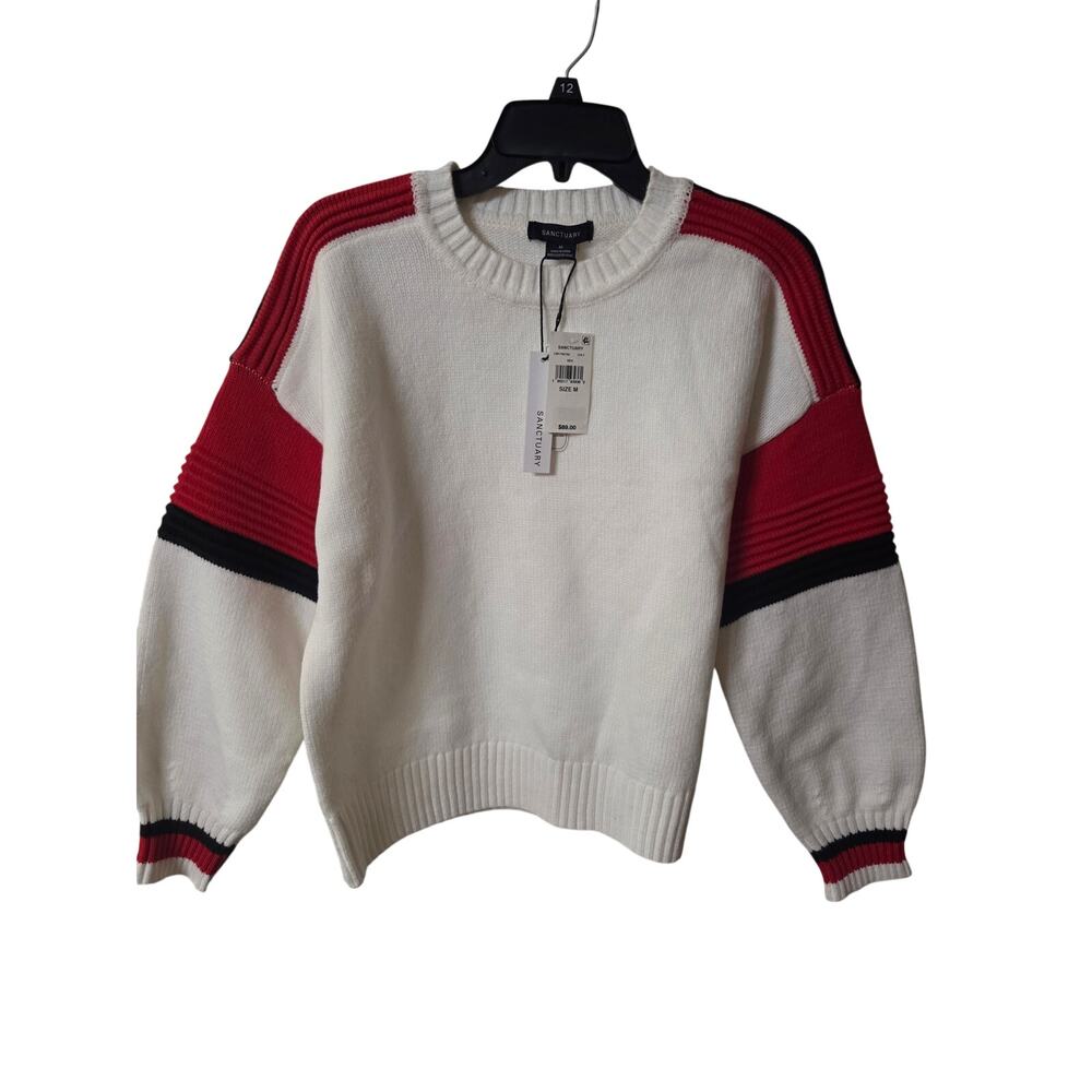 NWT Sanctuary Sporty Stripe Crewneck Sweater Size M